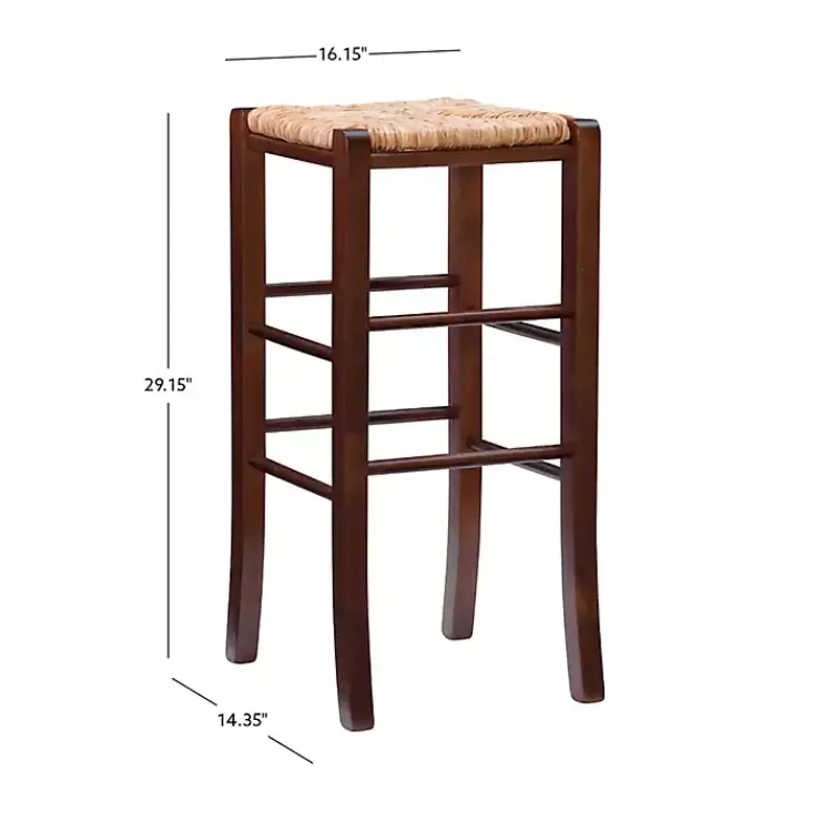 Kirklands Home Wood Seagrass Backless 2-pc. Bar Stool Set Brown Outlet