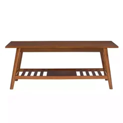 Kirklands Home Wood Slatted Bottom Shelf Coffee Table Brown Sale
