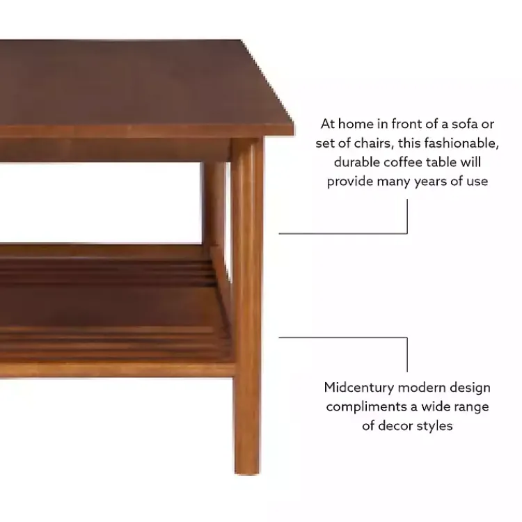 Kirklands Home Wood Slatted Bottom Shelf Coffee Table Brown Sale