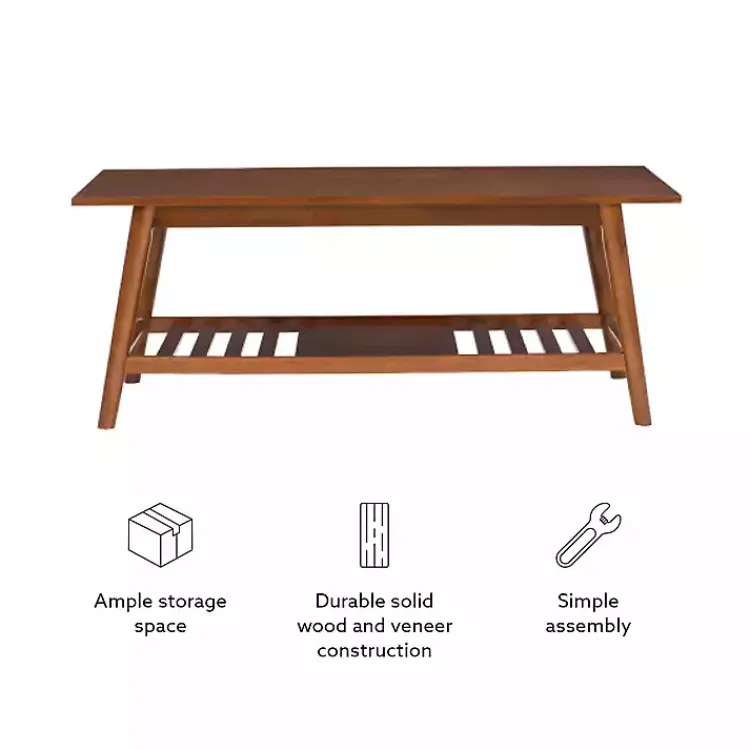 Kirklands Home Wood Slatted Bottom Shelf Coffee Table Brown Sale