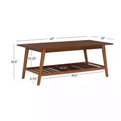 Kirklands Home Wood Slatted Bottom Shelf Coffee Table Brown Sale