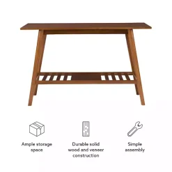Kirklands Home Wood Slatted Bottom Shelf Console Table Brown