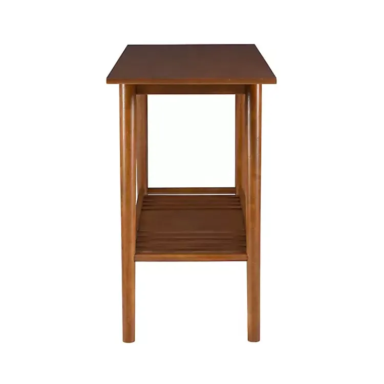 Kirklands Home Wood Slatted Bottom Shelf Console Table Brown