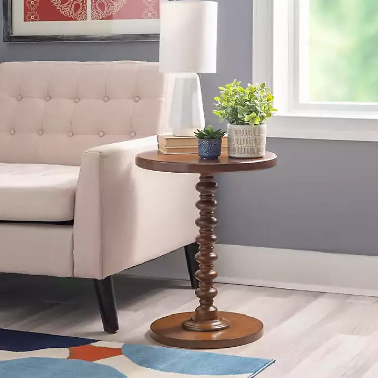 Kirklands Home Wood Spindle Side Table Brown Sale