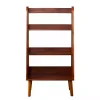 Kirklands Home Brown Wood 4-Tier Mid Century Modern Bookshelf Hot