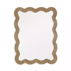 Kirklands Home Brown Wood Wavy Adria Wall Mirror Clearance