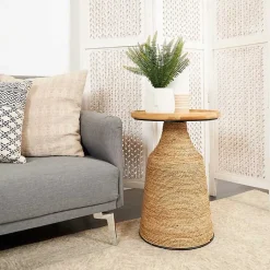 Kirklands Home Wood Wrapped Accent Table Brown Best