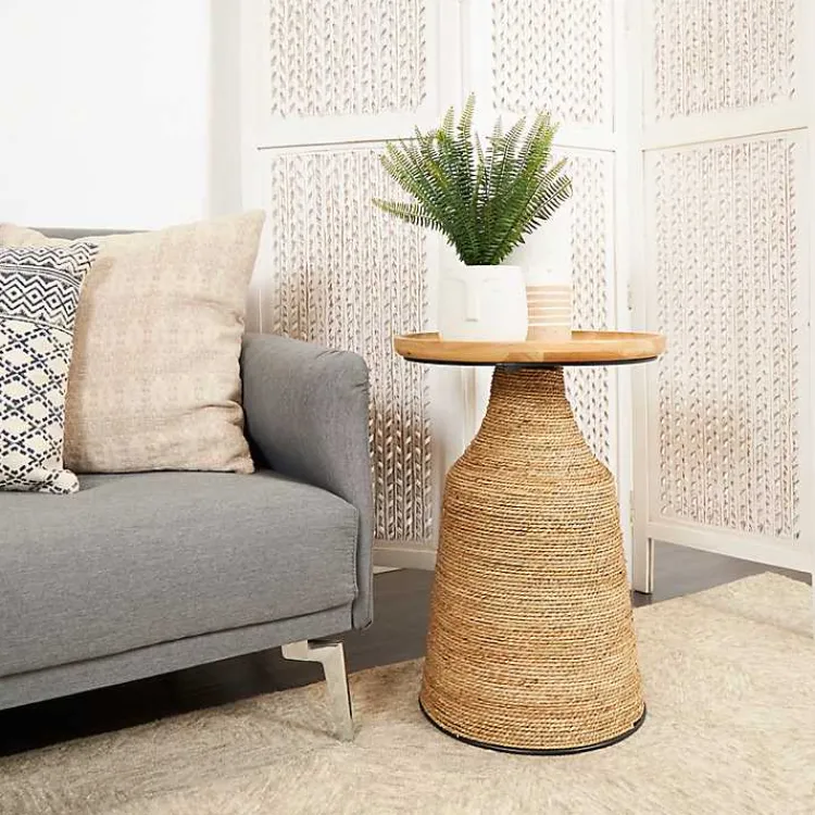Kirklands Home Wood Wrapped Accent Table Brown Best