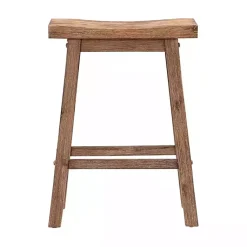 Kirklands Home Wooden Saddle Seat Counter Stool Brown Best