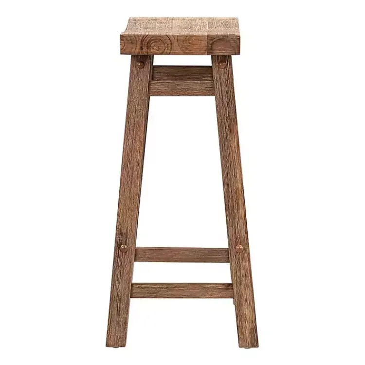 Kirklands Home Wooden Saddle Seat Counter Stool Brown Best