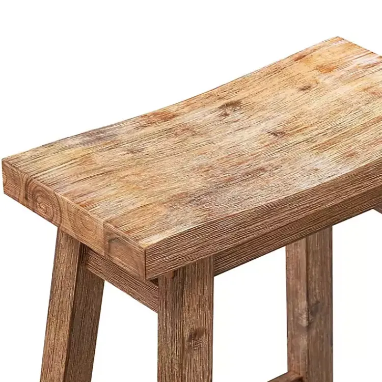 Kirklands Home Wooden Saddle Seat Counter Stool Brown Best