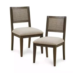 Kirklands Home Woven Back Dining Chairs, Set of 2 Brown