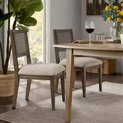 Kirklands Home Woven Back Dining Chairs, Set of 2 Brown