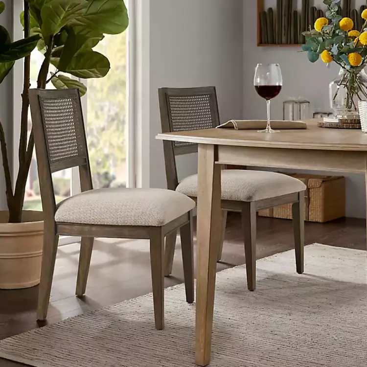 Kirklands Home Woven Back Dining Chairs, Set of 2 Brown