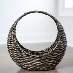 Baskets & Boxes>Kirklands Home Woven Half Moon Basket Brown