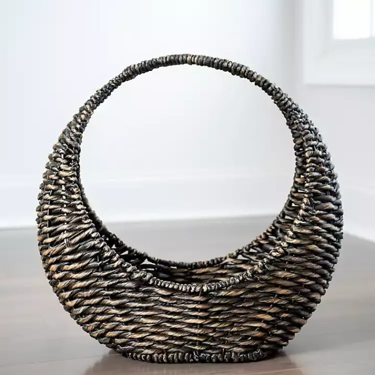 Baskets & Boxes>Kirklands Home Woven Half Moon Basket Brown