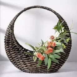Baskets & Boxes>Kirklands Home Woven Half Moon Basket Brown