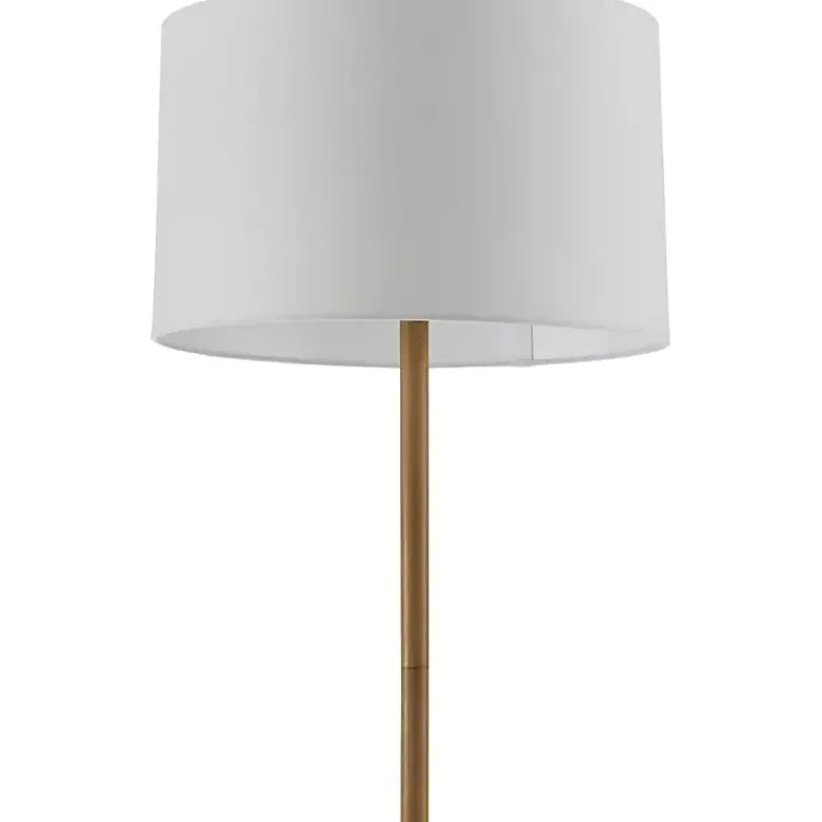 Kirklands Home Brown Woven Marni Floor Lamp White Clearance