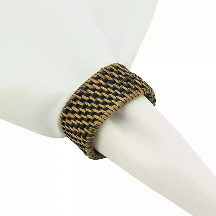Kirklands Home Woven Rattan Oval Napkin Rings, Set of 4 Brown Hot
