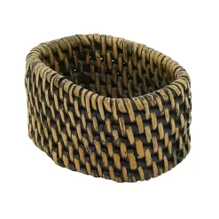 Kirklands Home Woven Rattan Oval Napkin Rings, Set of 4 Brown Hot