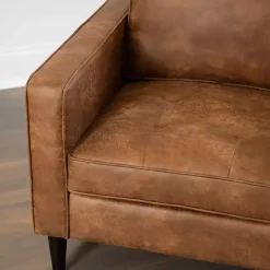 Kirklands Home Wyatt Faux Leather Armchair Brown New