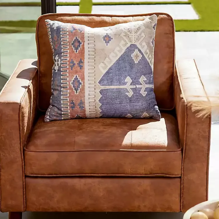 Kirklands Home Wyatt Faux Leather Armchair Brown New