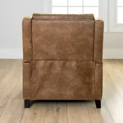 Kirklands Home Wyatt Faux Leather Recliner Brown New
