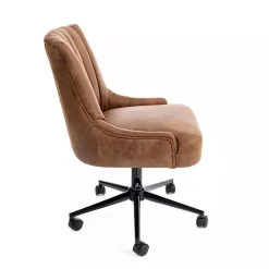 Kirklands Home Wyatt Faux Leather Swivel Office Chair Brown Best