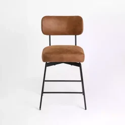 Kirklands Home Wyatt Faux Leather Swivel Counter Stool Brown