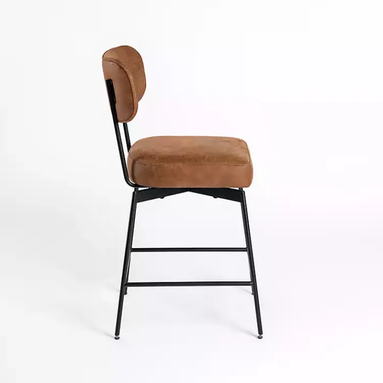 Kirklands Home Wyatt Faux Leather Swivel Counter Stool Brown