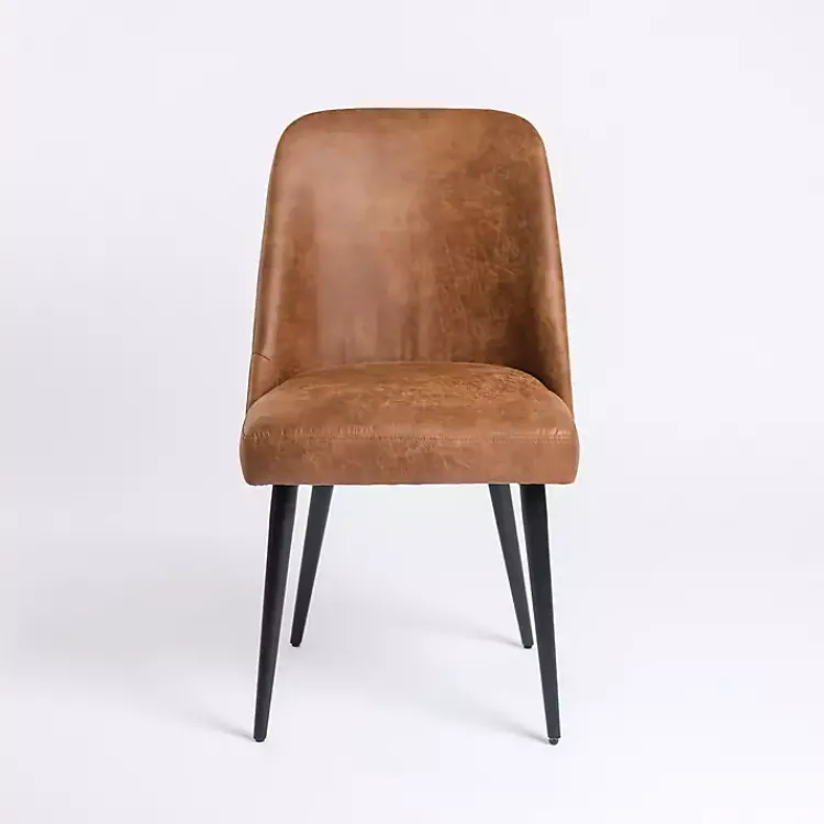 Kirklands Home Wyatt Faux Leather Dining Chair Brown Clearance