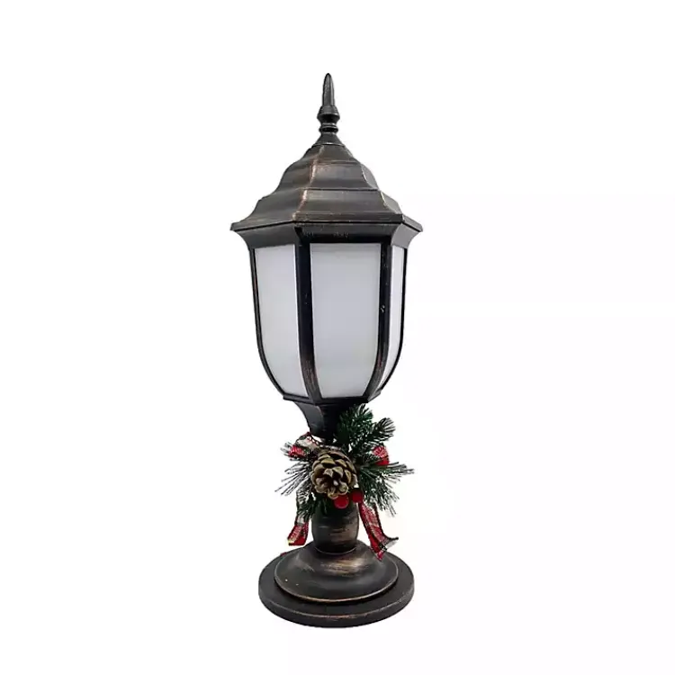 Christmas Decorations>Kirklands Home Brushed Bronze Fireglow Lamp Post Brown