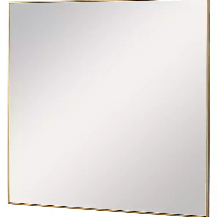 Kirklands Home Brushed Metal Square Framed Mirror Gold Best