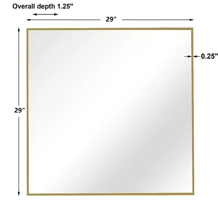 Kirklands Home Brushed Metal Square Framed Mirror Gold Best