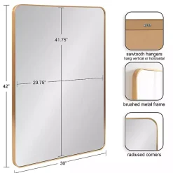 Kirklands Home Brushed Gold Sada Wall Mirror Sale
