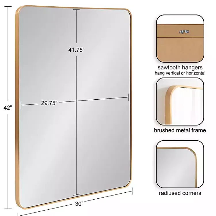 Kirklands Home Brushed Gold Sada Wall Mirror Sale