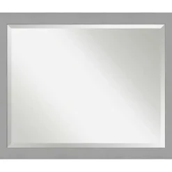 Kirklands Home Brushed Metallic Silver Frame Beveled Mirror Hot