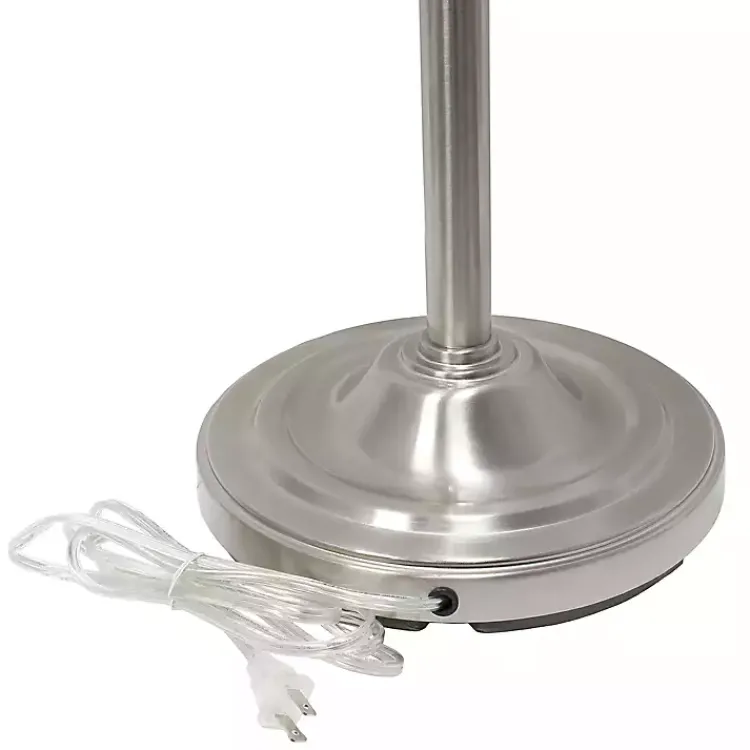 Kirklands Home Brushed Nickel 3-Scallop Glass Floor Lamp Gray New