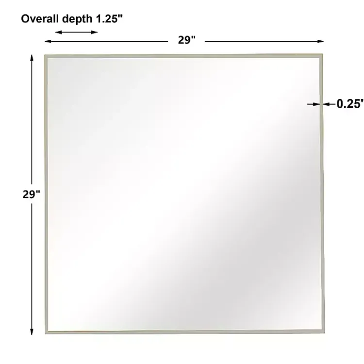 Kirklands Home Brushed Metal Square Framed Mirror Silver Hot