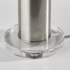 Kirklands Home Brushed Steel Cylinder Table Lamp White Hot