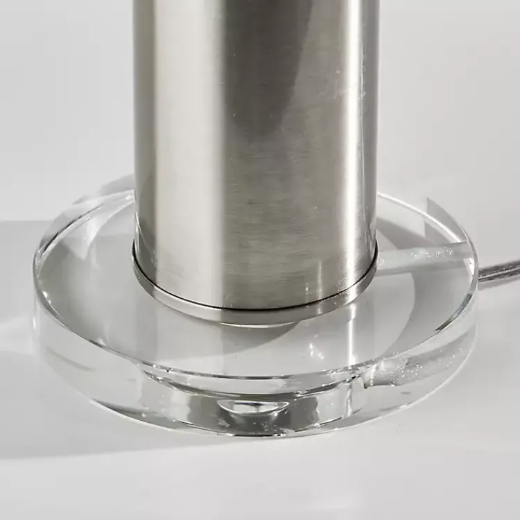 Kirklands Home Brushed Steel Cylinder Table Lamp White Hot