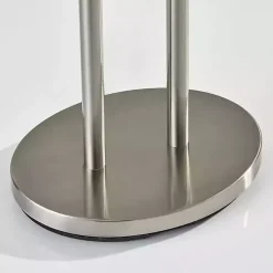 Kirklands Home Brushed Steel Double-Bulb Oval Floor Lamp Ivory Online