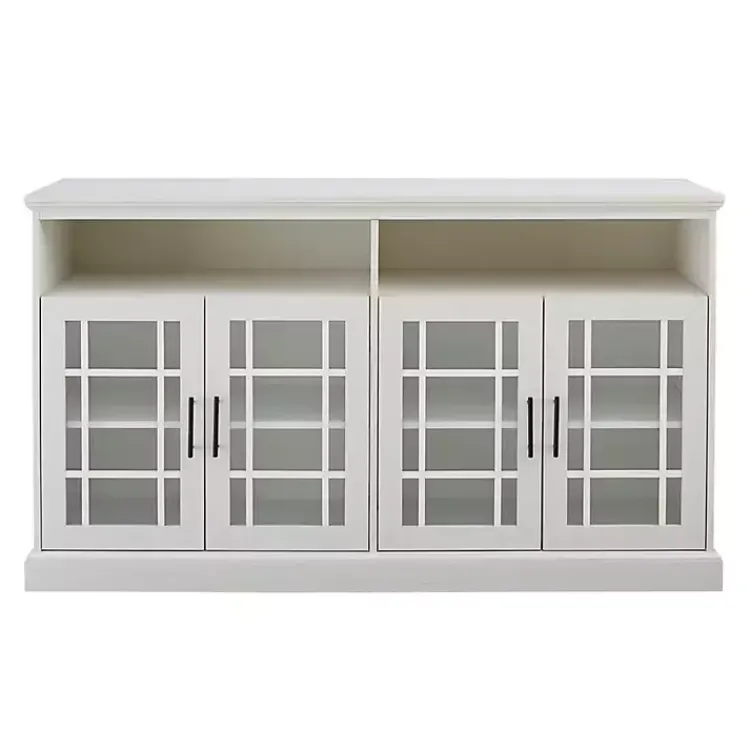Kirklands Home Brushed Window Pane TV Stand White Best