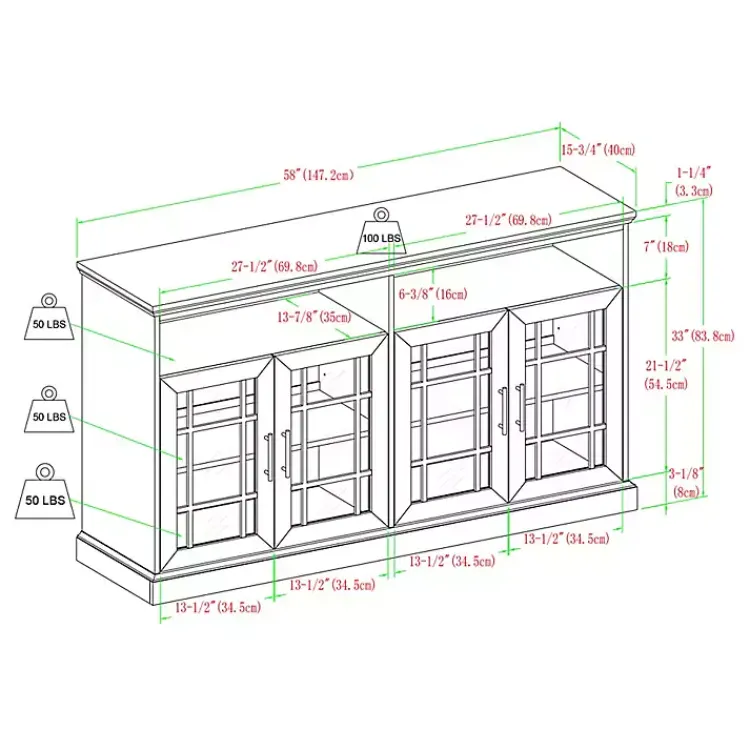 Kirklands Home Brushed Window Pane TV Stand White Best