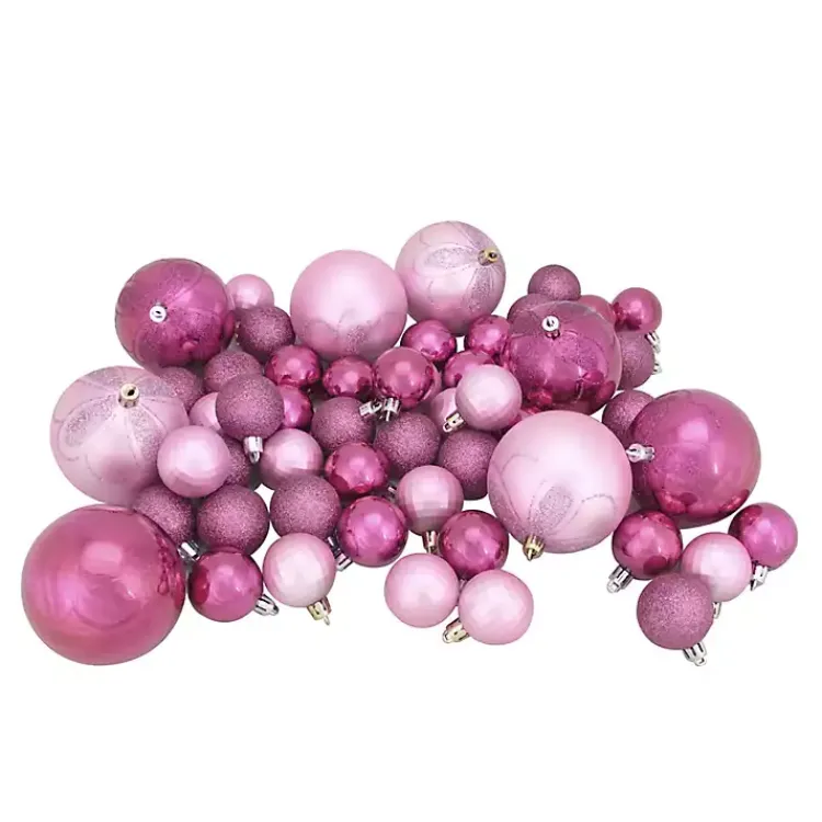 Christmas Ornaments>Kirklands Home Bubblegum Shatterproof Christmas Ornament Set Pink