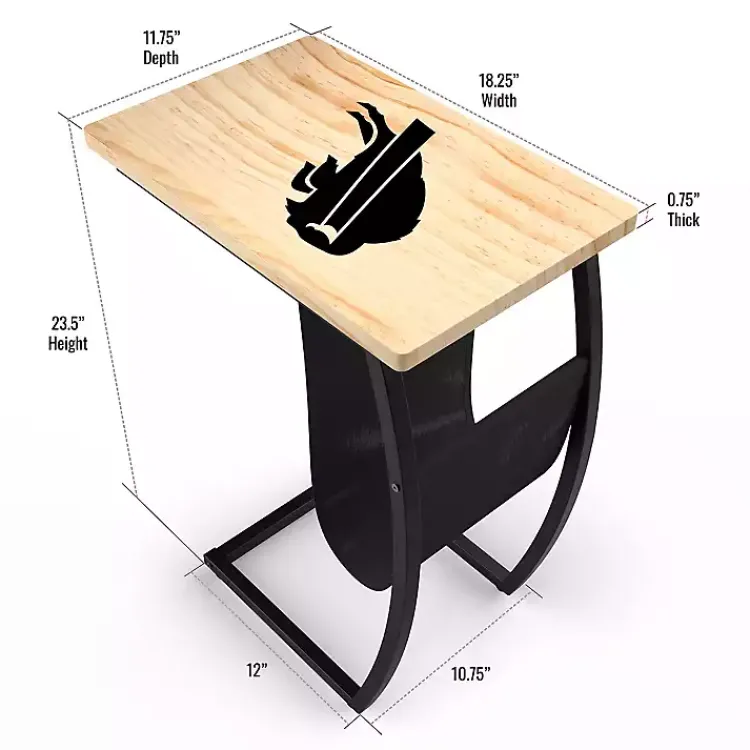 Kirklands Home Buffalo Bills Wood C-Table Tan Sale