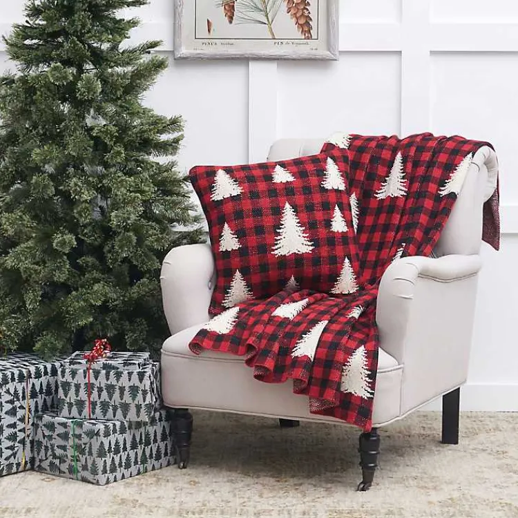 Blankets & Throws>Kirklands Home Buffalo Check Christmas Tree Throw