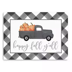 Fall>Kirklands Home Buffalo Check Happy Fall Truck Giclee Canvas Print