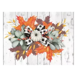 Fall>Kirklands Home Buffalo Check Pumpkin Swag Canvas Art Print