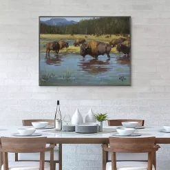 Kirklands Home Buffalo Crossing Framed Canvas Art Print Multi Sale